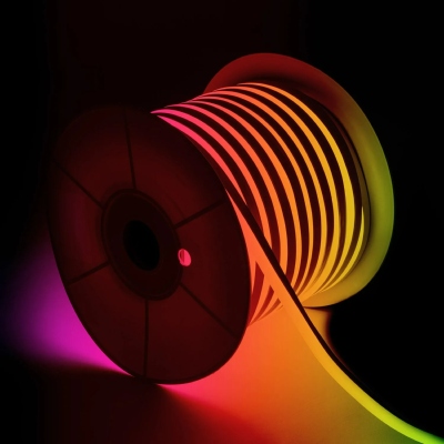 Bobine Gaine Néon LED Flexible Dimmable 11W/m 220V AC 60led/m  50m 180° IP67 RGB  Coupe tous les 100cm