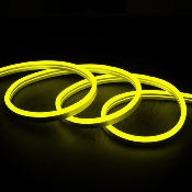 Gaine Néon LED Flexible Dimmable 7.5W/m 220V AC 120LED/m  180° Jaune IP67 Sur Mesure Coupe tous les 100cm