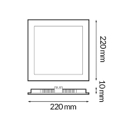 Dalle LED Carré Pro 20w CCT Coupe 205x205mm