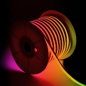 Bobine Gaine Néon LED Flexible Dimmable 11W/m 220V AC 60led/m  50m 180° IP67 RGB  Coupe tous les 100cm