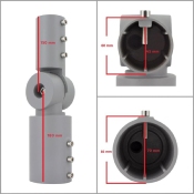 Adaptateur orientable 90° Ø60mm  pour luminaire Eclairage Public Gris