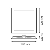 Dalle LED Carré Silver 12w CCT Coupe 155x155mm