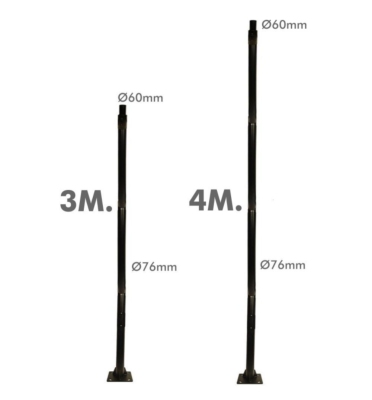 Colonne pour luminaire Eclairage Public 3M/4M Démontable