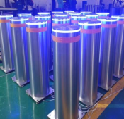 Potelet de Voirie LED Solaire avec bande rétroréfléchissante Acier Inoxydable 900mm 