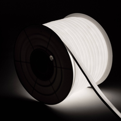 Bobine Gaine Néon LED Flexible Dimmable 7.5W/m 220V AC 120LED/m 50m 180° Blanc Froid  IP67 Coupe tous les 100cm