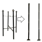 Kit 4 Boulons Ancrage au Sol pour Colonne Acier